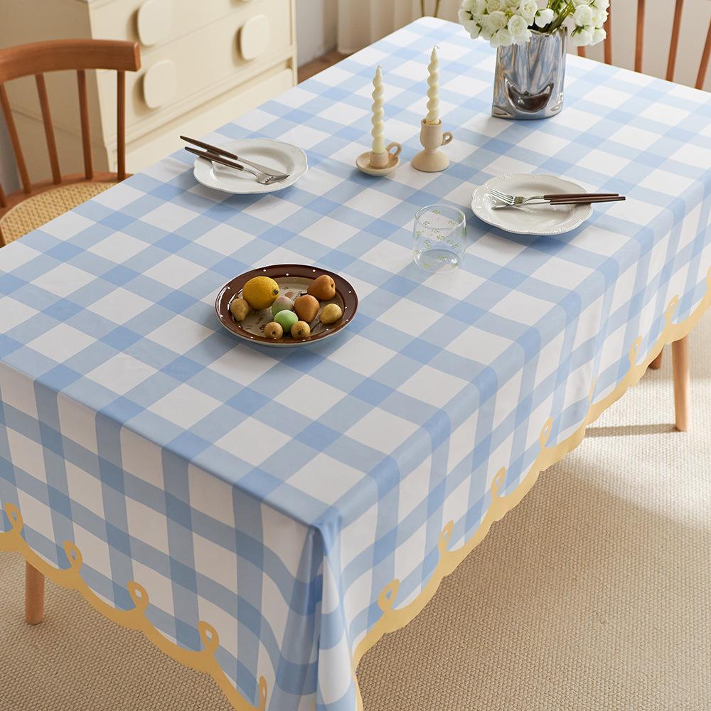 Light Luxury Atmosphere Waterproof French Retro Dining Table Mat: Table Anti-Scald Tablecloth Coffee Table Tablecloth