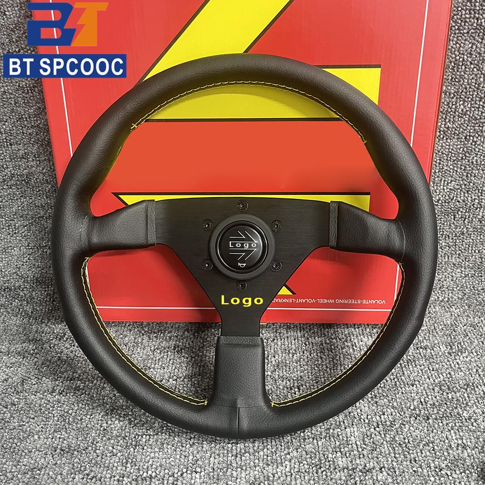 Italy Style v2 12.5inch 13inch 320mm Real Leather Car Steering Wheel JDM Racing Sport Drift Steering Wheel For Logo