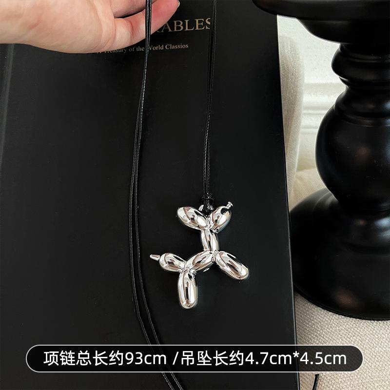 New Metal Wind Balloon Puppy Pendant Necklace Personalized Design Clavicle Chain y2k Trendy Hip Hop Wind Jewelry