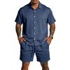 Men's Casual Lightweight Breathable Short-Sleeve Shirt And Shorts Set