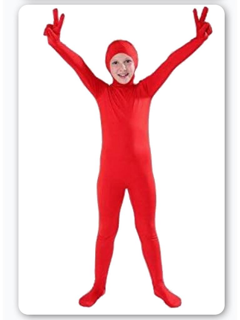 Halloween Cosplay Solid Color Full Body Open Face Zentai Bodysuit