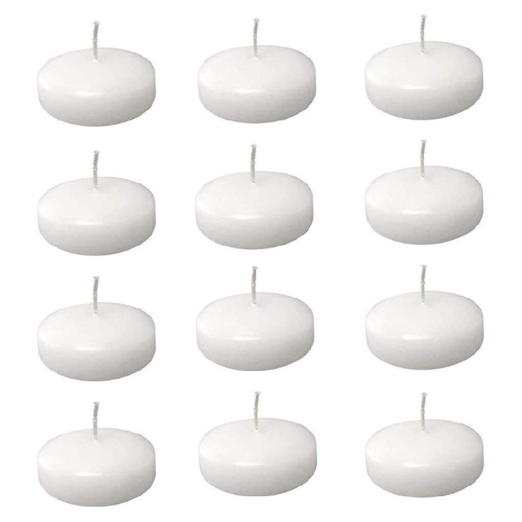 2Pcs Floating Candle for Centerpieces White Unscented Wax Discs Tealights Decor
