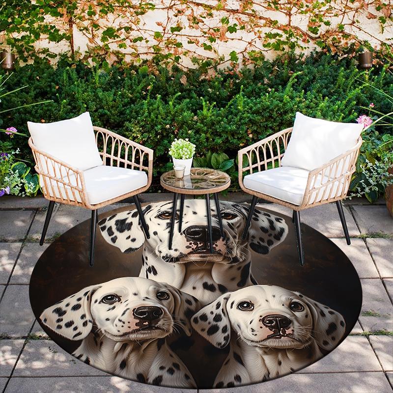 Dalmatian Pattern Round rug,Carpet Rug for Living Room Bedroom  Playroom ,Non-slip Floor Mat,Holiday Gifts and Birthday Gifts.