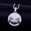 New Iced Laugh Cry Pendant with Tennis Chain Gold Color Bling Men's and Women's Hip Hop Necklace for Gift