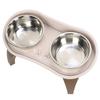 Dog Bowl Tray Pet Dining Table Double Stainless Steel Bowl Dog Feeder NonSlip Pet Bowl