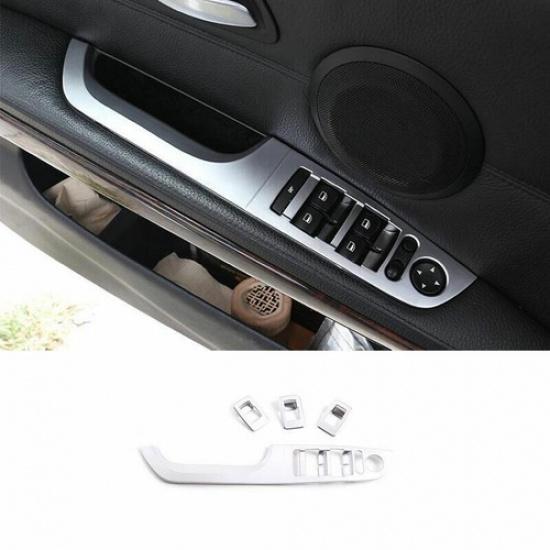 For 2005-2012 BMW 3-Series E90 Silver Glass Window Lifting Panel Decoration 4PCS