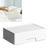 Plastic Storage Box with Lid Label Slot Multifunctional Drawer Organizer Bin for Makeup Stationery