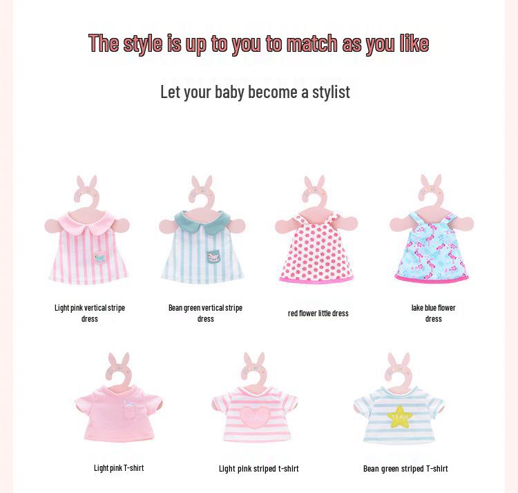 Mitu Baby Angela Dress-Up Doll - Cute Rabbit Plush Toy Gift for Children