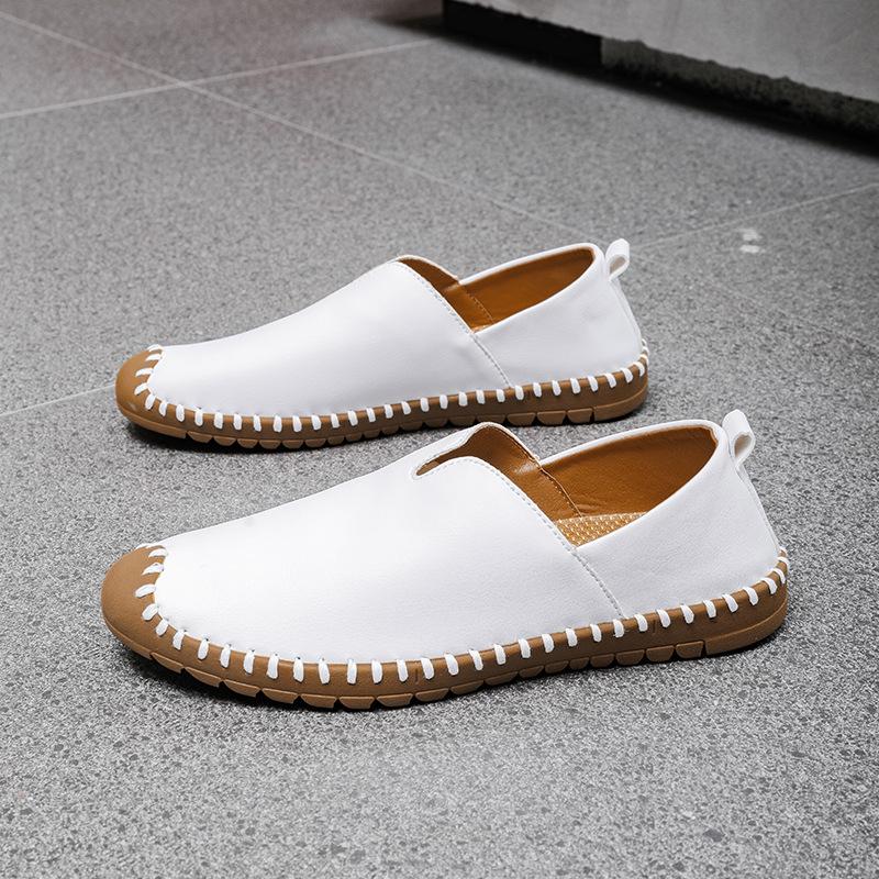 

Spring and Summer Men s Casual Men s Shoes Sleeve Business Casual Leather Shoes Fashion Large Size 48 Sports Casual Shoes Men s 38 білий