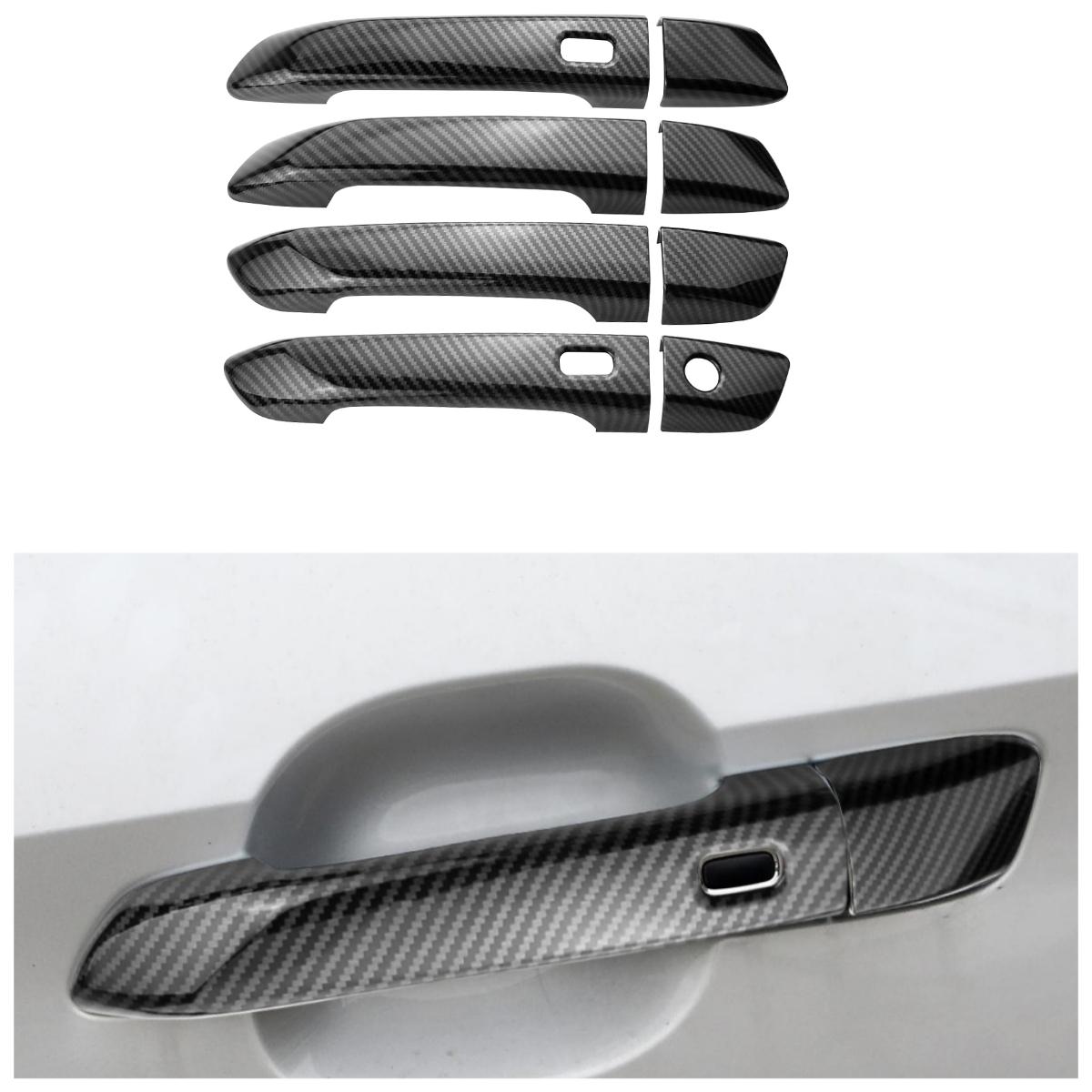 

For Isuzu D-max Dmax 2021 2022 2023 2024 LHD ABS Door Handle Cover Trim Car Decoration Imitation Carbon Fiber Style
