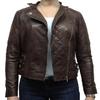 Noora Women's Dark Brown Leather Jacket Motorcycle Biker Quilted Leather Jacket