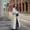 Lockerer Trenchcoat Mittellang Mode Koreanisch Elegant Khaki Schwarz Damen Windjacke Mantel Lässig Zweireihig Oberteile