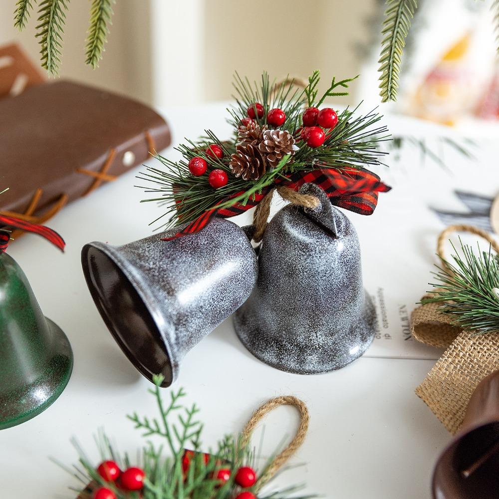 Rustic Open Christmas Hanging Bells Vintage Christmas Tree Ornament Exquisite Xmas Pendant Window