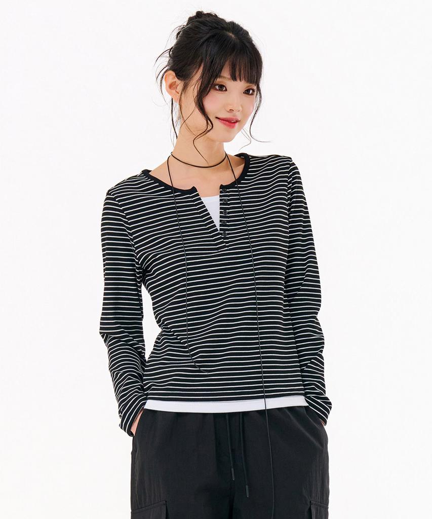 CHASECULT Women'S Striped Layered T-Shirt-Farg5168B03