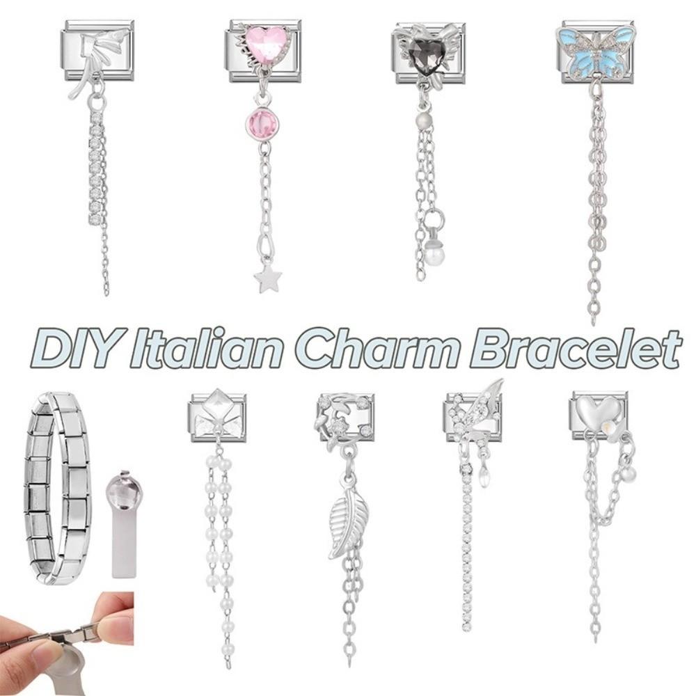 Butterfly Bow Knot Zircon Bracelet Links Stainless Steel Bracelet Links  Bracelet Crafting