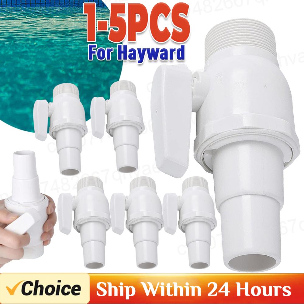 1-5X 2-Way Ball Valve Pool Pump Valve Maximum 50 PSI Pressure Rating Water Flow Regulation Pool Valve for Home Backyard Plunge