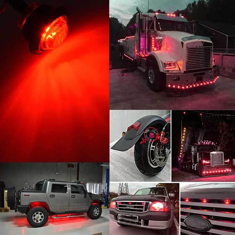 10PCS 12V 24V LED Side Marker Indicators Light Truck Warning Tail Light Trailer Lorry Car External Clearance Turn Signal Lamp