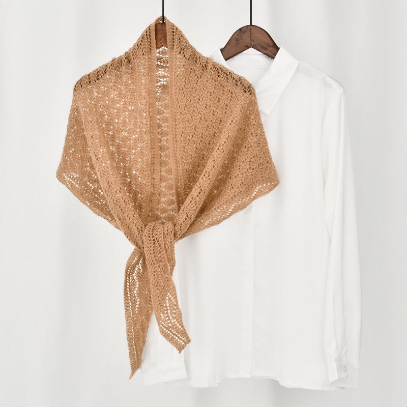Spring and autumn triangle scarf knitted wool shawl rhombus triangle scarf outer scarf scarf dual-purpose multi-function