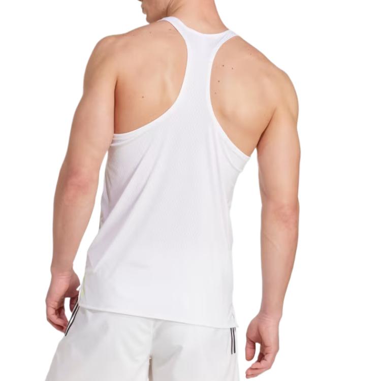 Adidas Comfortable Fashionable Versatile Slim Fit Sweat Absorbing Moisture Wicking Pullover Tank Top Men Tops White JP1489
