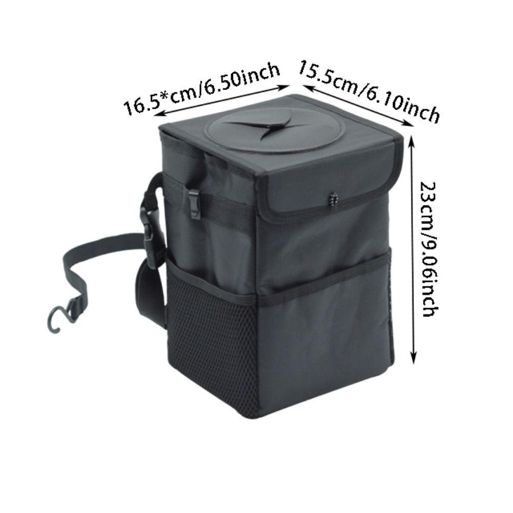 Washable Car Trash Can Waterproof Car Organizer With Lid Hanging Garbage Bag Car Accessories