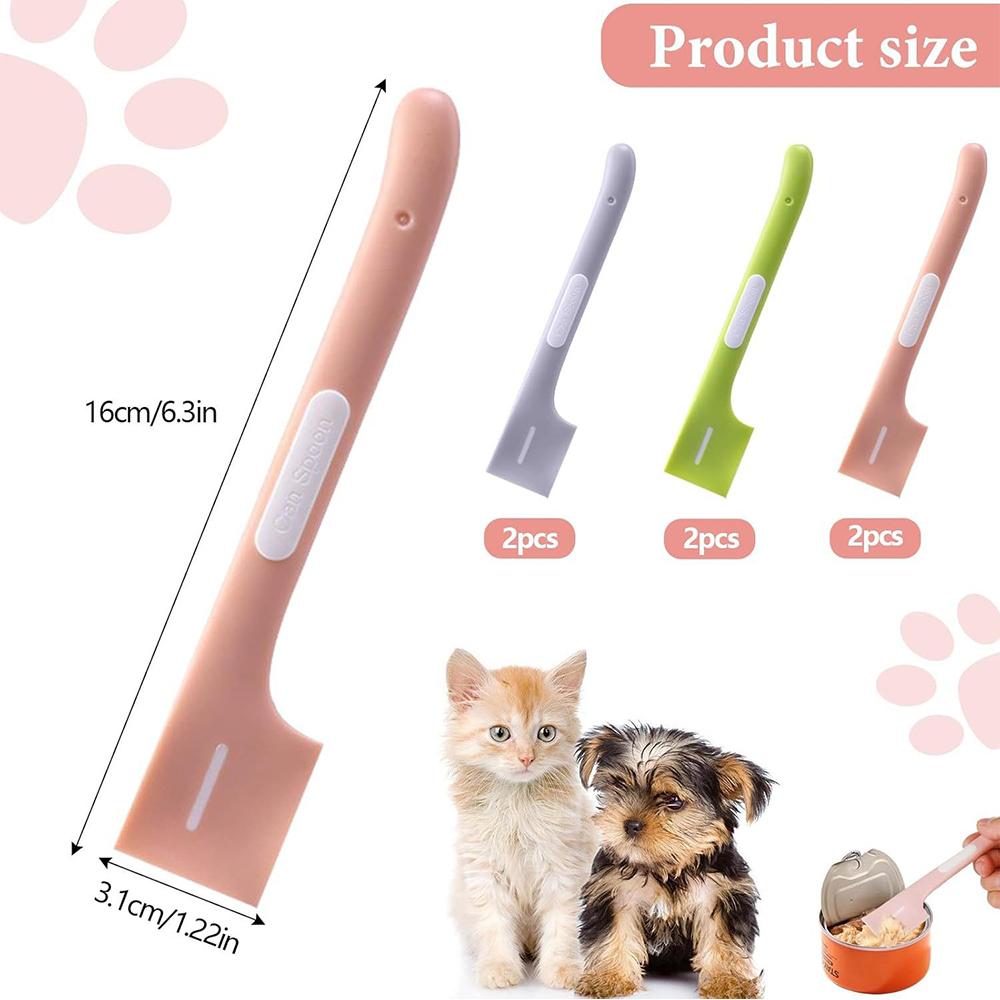 6Pcs Silicone Pet Food Can Spoon For Dogs Cats Mixing Spoon