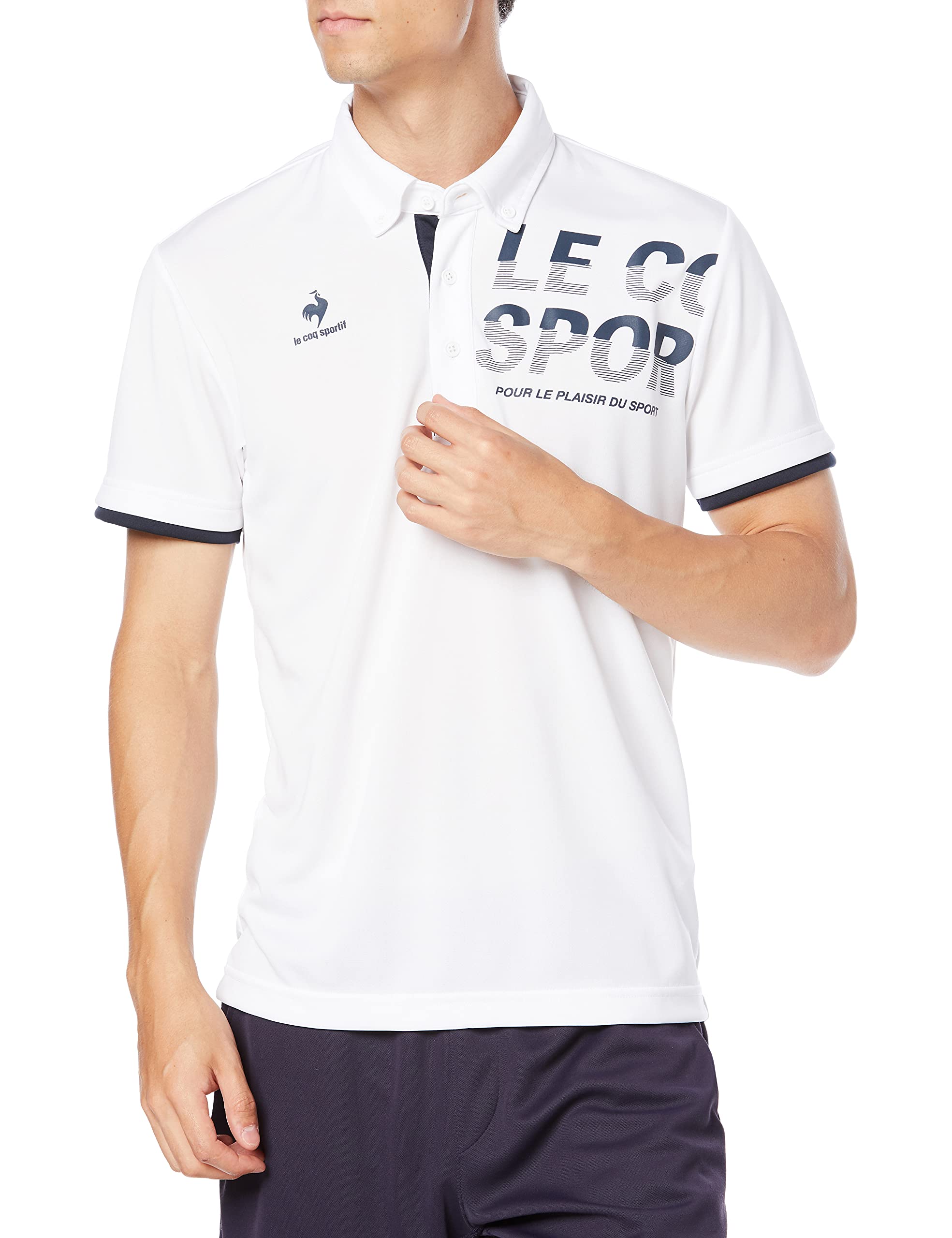 

Coq Polo Shirt Short Sleeve Sunscreen SUNSCREEN Sweat Absorbent Quick Drying Stretch Training WHT L [Le Sportif] [Online Only] Men s (QMMSJA42AM)