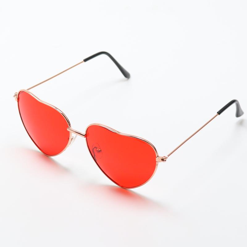 Korean Style Retro Peach Heart Sunglasses with Ocean Lens - Unisex Fashionable Heart-Shaped Eyewear