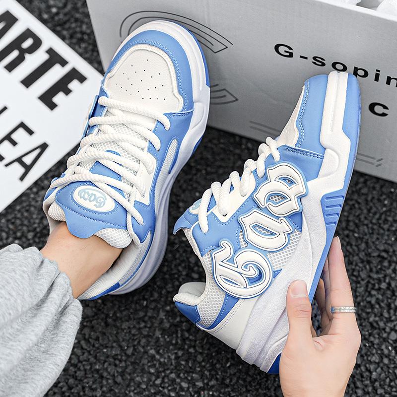 Wear-resistant board shoes women new students all match thick sole sports casual shoes burst letter bread shoes