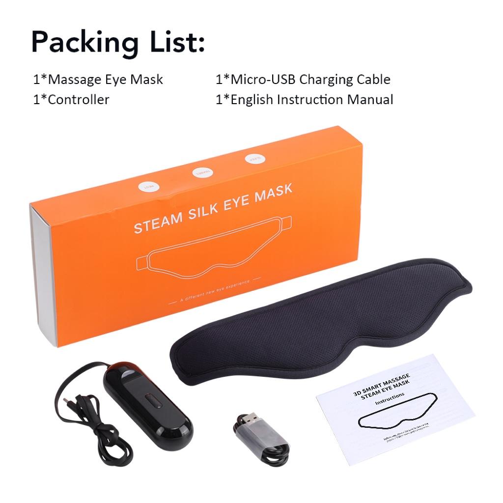 

Электрическая паровая 3D маска для массажа глаз 3-уровневый горячий компресс маска для сна с тенями для глаз 5 скоростей вибрации для расслабления темно-синий