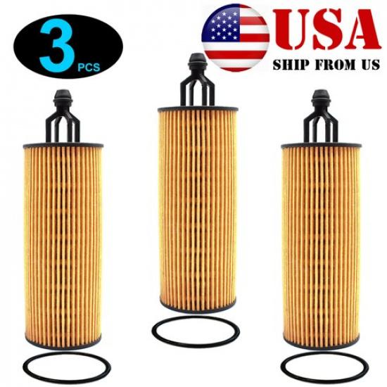 

Qty 3, Oil Filter 68191349AC For Dodge Challenger Journey Jeep Wrangler 32 36