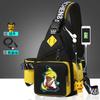 Men's Breast Bag Cartoon Animation Joint Casual Messenger Korean Version Fashion Trend Cross Bag Outdoor Shoulder Bag Small Backpack
