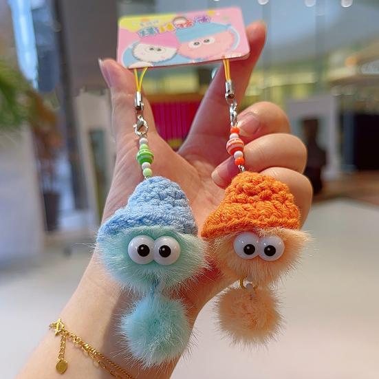 2 szt. Pluszowy brelok Briquettes z kapeluszem, urocza zawieszka do plecaka szkolnego na klucze, torbę, mini pluszowa zabawka, prezenty