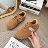 Retro soft leather flat-soled women's shoes 2025 spring and autumn fashion versatile soft-soled lace-up versatile low-top German training shoes