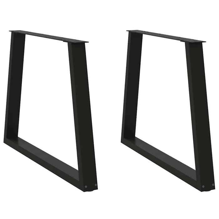 VidaXL Pieds de table à manger en forme de V, 2 pièces, noir, 100 x (72-73,3) cm, acier 4012580