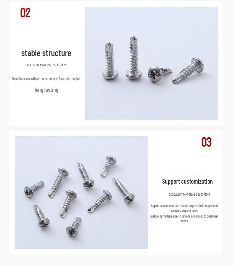 410 Stainless Steel Round Pan Head Self-Drilling Screws
