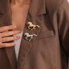 Metal Wind Diamond-encrusted Pony Smooth Brooch Natal Year Light Luxury Brooch Personalized Fashion Brooch