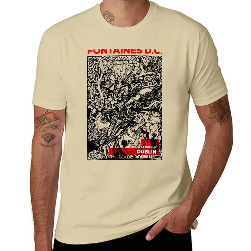 Fontaines DC ? DUBLIN T-Shirt Plain Cute Tops Mens T Shirts Pack