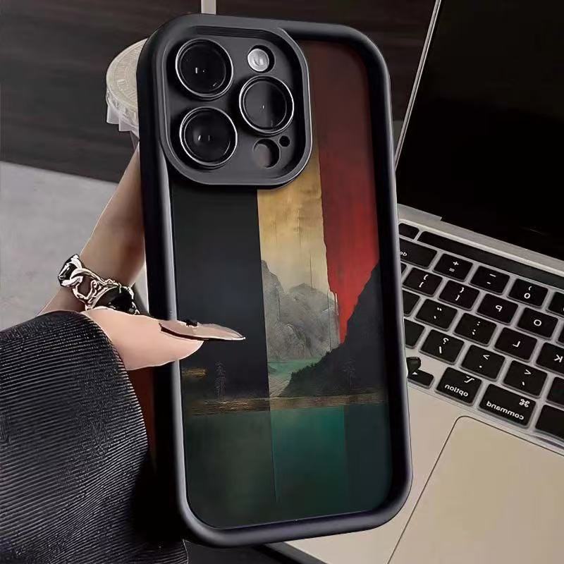 Oil Painting Landscape Suitable for Iphone16pro Mobile Phone Case Apple 15 Japan and Korea 14 Personality 13promax New 12x