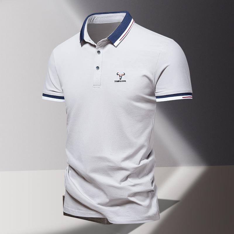 Summer Men's POLO Shirt Fashionable Ice Silk Quick Drying Short Sleeved Embroidered T-shirt Lapel Half Sleeved Business Top