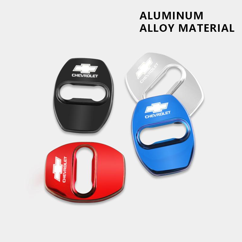 4PCS Car Door Lock Cover Stainless Steel Protection Accessories For Chevrolet Sonic Silverado Z71 Aveo Trailblazer Bolt Spark SS