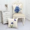 Modern Blue Watercolor Flower Linen Pillowcase Sofa Cushion Cover Home Decoration Can Be Customized for You 40x40 50x50 45x45