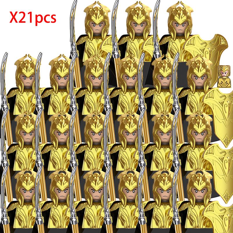 Lord Rings Elves Orcs Army Dwarf Rohan Mini Action Toy Figures Building Blocks Assembly Toys for Kids Birthday Gift