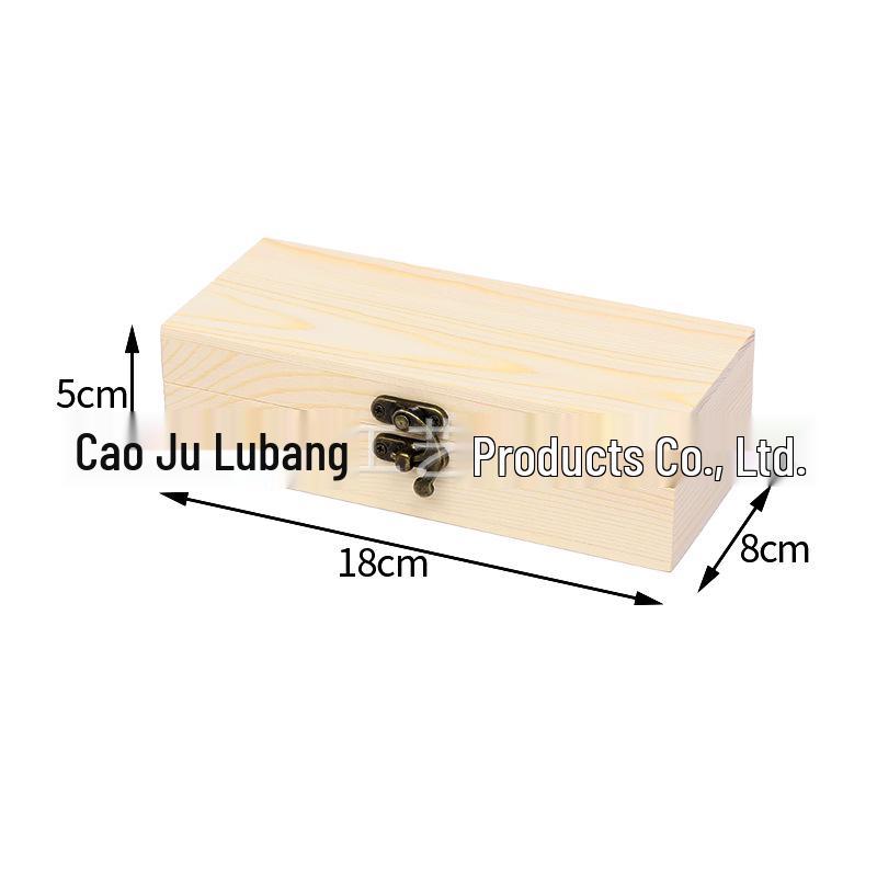 In-Stock Pine Wood Flip-Top Jewelry Storage Box with Lock - Ear Cleaning & Desktop Miscellaneous Organizer