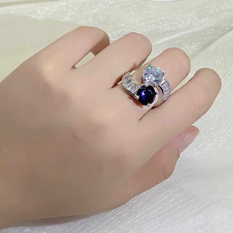 Individual Minority Mix Color Bright Luxury Luxury Luxury Feeling Plated Platinum Ring