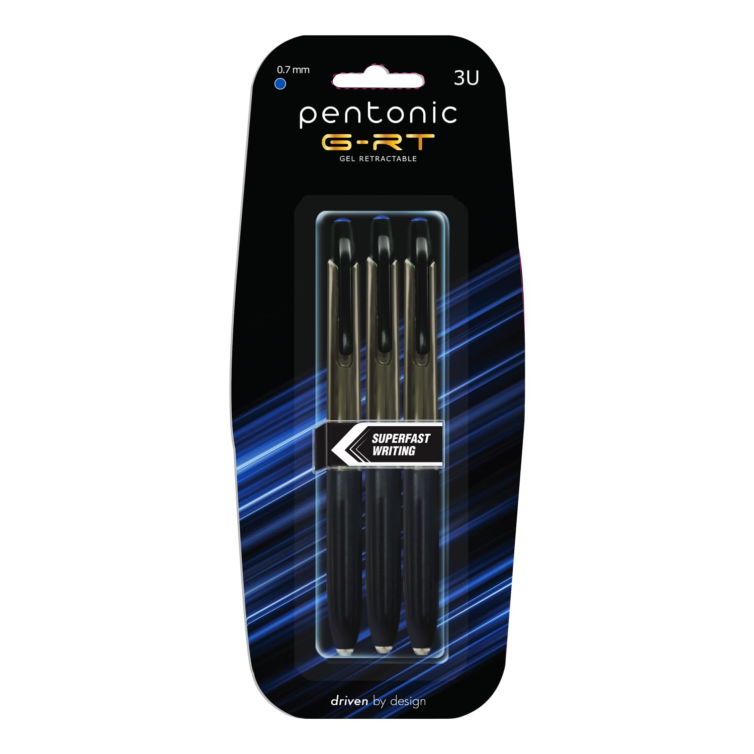 

Pentonic 0.7mm Retractable Gel Pens Blue Ink Pack of 1 X 10pcs Smooth Quick Dry Writing Pens for Office School and Daily Use