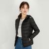 Womens Lightweight Short Down Jacket With Hood 90% White Duck Slim Fit Winter