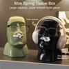 Moai Statue Tissue Box Headphone Holder Fun Tissue Box Cover Desktop Eyeglasses Organizer