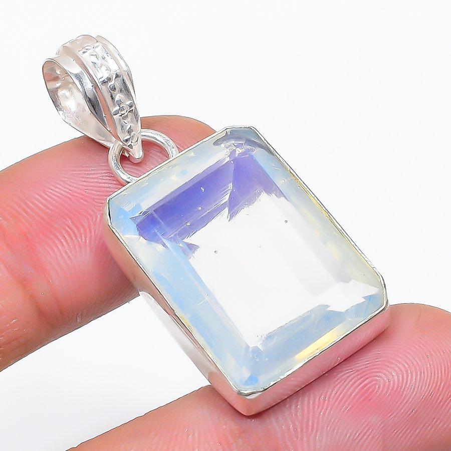 Natural Milky Opal Gemstone 925 Sterling Silver Jewelry Pendant 1.65  AP-14297