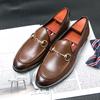 Fashion Luxury Men Formal Shoes Black Brown Classic Horse Buckle Fashion Versatile Loafers European Gentlemen Shoes Size 38-48 Men Shoes