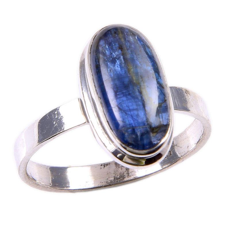Natural Kyanite Gemstone Handmade 925 Solid Sterling Silver Gift Ring S.9 J6s31